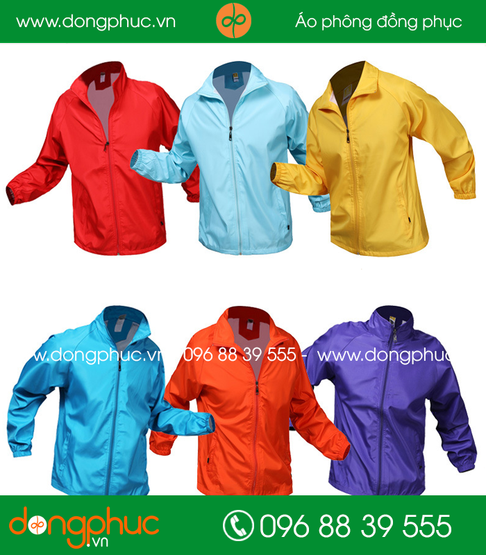 Mẫu áo khoác gió đồng phục đa sắc màu